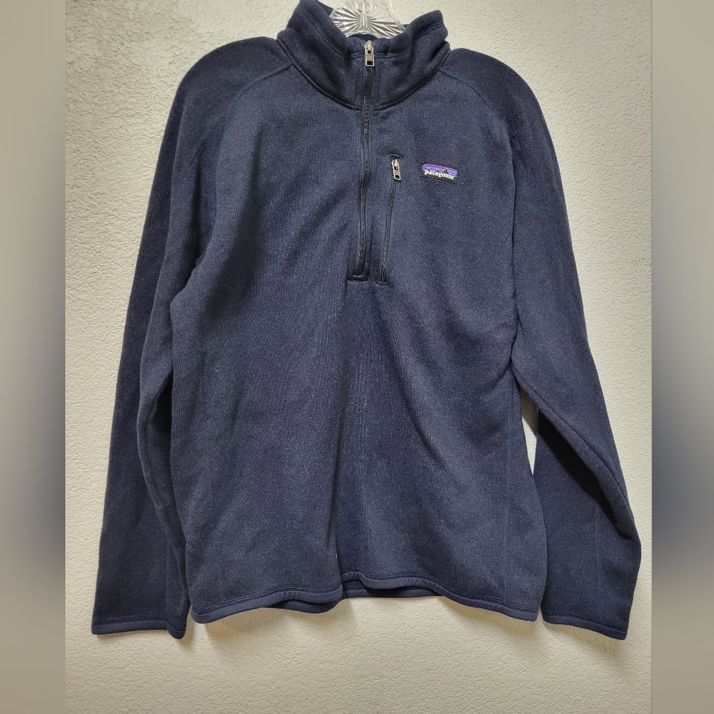 Patagonia Mens Better Sweater 1/4-Zip Fleece Medium Blue Style 25523